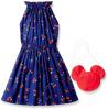Sunny Fashion Girls' Dress Cherry Fruit Print Cotton With Cute Handbag Blue
