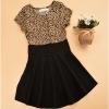 FEITONG Kids Baby Girls Leopard Printing Short Sleeveless Dress