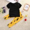 Baby Boys Short Sleeve Graphic T-shirt and Animal Print Pants Outfit