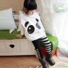 Chinatera 2Pcs Kids Little Girls Cartoon Outfits Panda Coat Top + Striped Pants