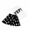 FEITONG Girls Letter Vest Dot Skirt Two Pieces Set Clothes Children Skirt Suit