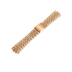 YGDZ Yellow Gold Stainless Steel Bracelet Watch Band Strap Curved End Solid Links Color Yellow Gold 20mm