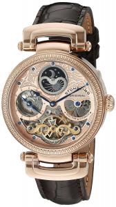Stuhrling Original Men's 353A.334K14 "Magistrate" 18k Rose Gold-Layered Automatic Watch with Leather Band