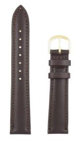 19-mm Brown Padded Genuine Calfskin Leather Watchband