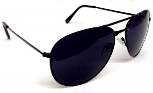 Black Pilot Aviator Sunglasses Dark Lenses