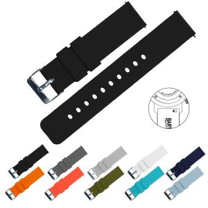 BARTON Quick Release Watch Bands - Choice of Colors & Widths (18mm, 20mm or 22mm) - Soft Silicone Rubber