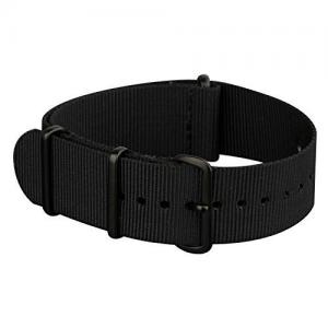 INFANTRY® Military Army Mens Nylon Canvas Fabric Wrist Watch Band Strap Black 20mm