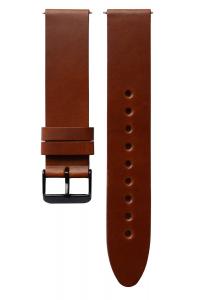 Sergio Montell Brown Minimalist Design Handmade Italian Leather Premium Quality 20mm Watch Band - Brown Strap / Black Buckle