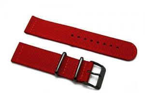 HNS 2 Pieces Nato 24mm Red G10 Mod Ballistic Nylon Watch Strap PVD Buckle NT120