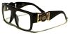 Kleo Flat Top Aviator RX Glasses Gold Buckle Clear Lens Sunglasses