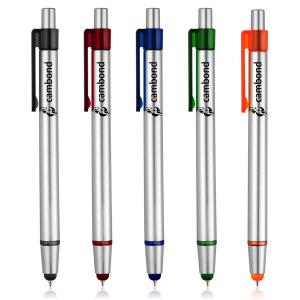 Cambond 5 Pcs 2 in 1 Click Stylus & Ballpoint Pens + 1 Stylus Pen for iPhone,Samsung,Tablet,All Capacitive Touch Screen Device(5 pack(Orange/Green/Blue/Red/Black)+1 stylus-colors may vary)