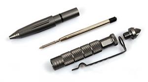 Annic Multifunctional Tactical Pen with LED light and Glass Breaker for Self Defense (Black)