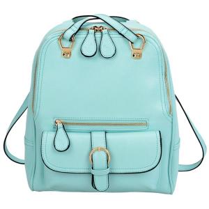 Tinksky® New Arrival Dual Use Korean Fashion Trends Leather Backpack One Shoulder Bag 17 Colors Optional (Lake Blue)