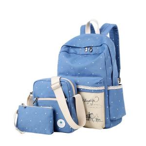 Samaz 3-in-1 Cute Korean Lace Canvas School Backpack for Teen Girls