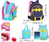 Moonwind Rose 2pcs Kids Book Bag Girls School Backpack and Lunch Bag Handbag Set (Large, Royal Blue)
