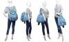 Crest Design Water Repellent Nylon Multipurpose Backpack Crossbody Shoulder Bag