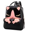 Tinksky Cat Animal PU Leather Backpack Teens Girls Shoulder Bag Knapsack Satchel