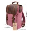 S-ZONE Retro Canvas Leather School Travel Backpack Rucksack 15.6-inch Laptop Bag