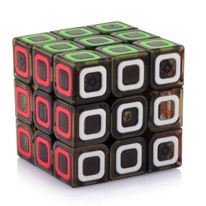 D-FantiX Qiyi Mofangge Dimension Speed Cube 3x3 Stickerless Smooth Magic Cube Puzzles Transparent Black 57mm