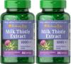 Puritan's Pride 2-pack of Milk Thistle 4:1 Extract 1000 Mg (Silymarin)-180 Softgels (360 Total)