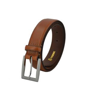 TINZONC Men's 35mm Leather Belt With One Row Stitch Brown/Black