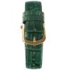 Peugeot Women's 14K Gold Plated Tank Roman Numeral Green Leather Band Watch 3036GR