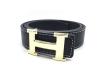 Maikun Womens H Letter Buckle Leather Belt 3cm Width