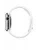 Apple Watch 38mm Stainless Steel Case w/ White Sport Band