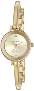 Anne Klein Women's AK/2308CHGB Diamond-Accented Dial Gold-Tone Bangle Watch
