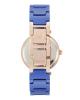 Anne Klein Women's AK/1018RGCB Diamond-Accented Rose Gold-Tone and Blue Ceramic Bracelet Watch