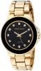 Anne Klein Women's AK/2757BKGB Diamond-Accented Gold-Tone Bracelet Watch