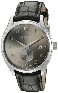 Hamilton Men's 'Jazzmaster' Swiss Automatic Stainless Steel and Black Leather Casual Watch (Model: H42515785)