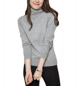 LongMing Women's Long Sleeve Warm Turtleneck Cashmere Sweater