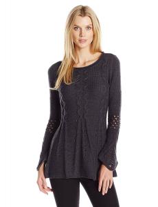 Heather B Women's Jewel Nk Cable a Line Tunic