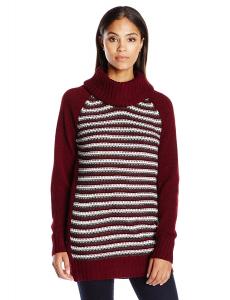 Jason Maxwell Women's Long Sleeve Textured Shirttail Pullover Sweater
