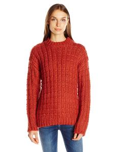 Moon River Women's Round Neck Textured Sweater