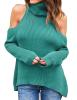 Mulisky Womens Chic Cold Shoulder Sweater Turtleneck Long Sleeve Casual Pullover