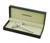 Erofa Regal Pearl White Fountain Pen Man-made Diamond Clip Germany Irdium Medium Nib Size with Luxury Gift Box