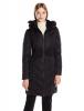 T Tahari Women's Penelope Long Fitted Down Coat with Detachable Hood