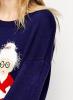 Azbro Women's Christmas Santa Graphic Knit Sweater
