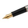 Parker Stainless Steel with Golden Trim, Fountain Pen, Medium nib with Black ink (S0809120)
