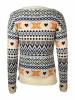 Maison Jules Long-Sleeve Fair Isle Sweater, Antique White Combo, XS