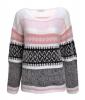 ZLYC Women Fluffy Aztec Space Dye Knitted Pullover Jumper Geometric Casual Sweater