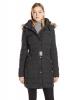 Tommy Hilfiger Women's Long Belted Down Coat with Faux-Fur Trim Hood