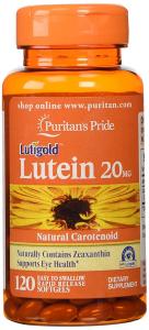Puritans Pride Lutein 20 mg with Zeaxanthin-120 Softgels