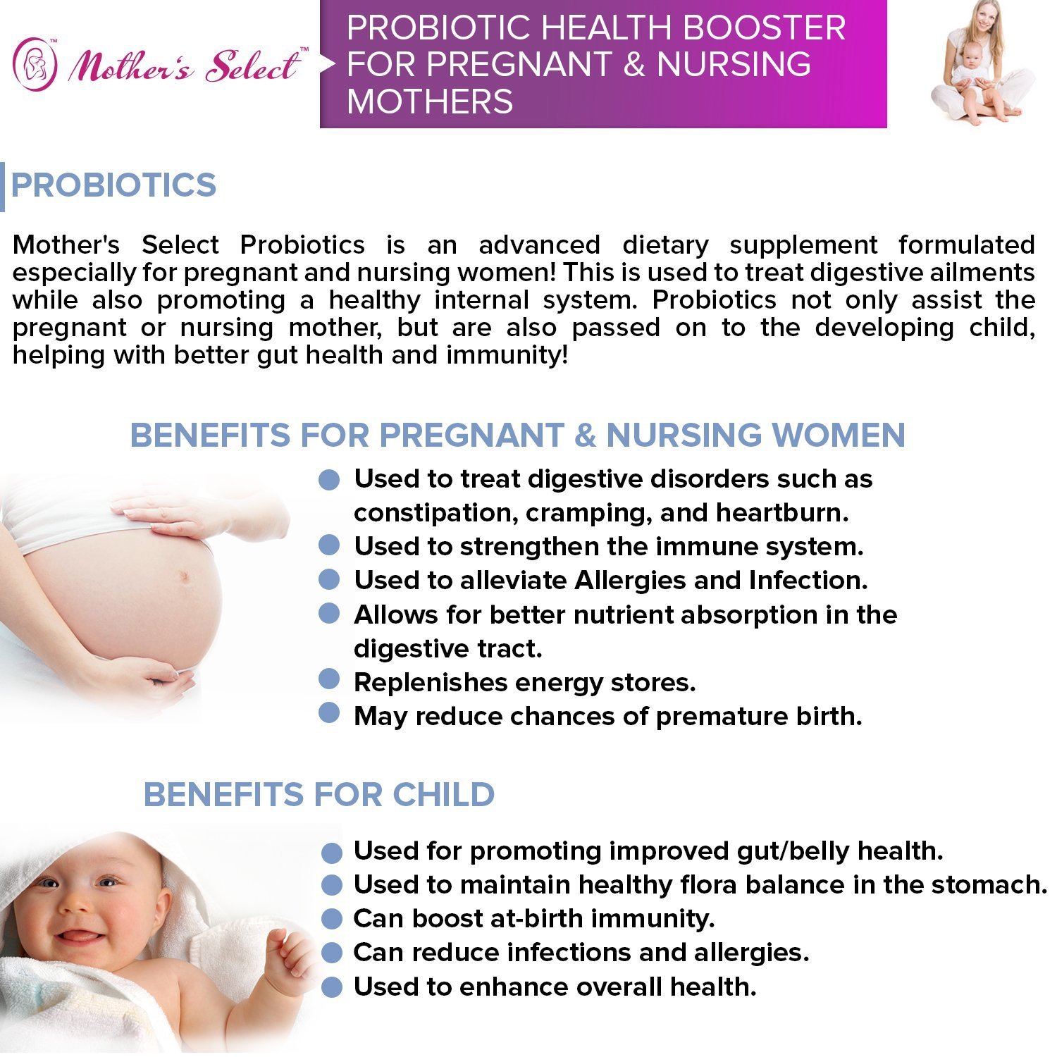 Probiotics For Pregnant & Breastfeeding Women Mother’s Select