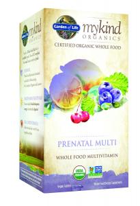 Garden of Life Organic Prenatal Multivitamin Supplement - mykind Whole Food Prenatal Vitamin, Vegan, 180 Tablets