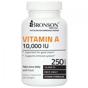 Bronson Labs: Vitamin A 10,000 IU 250 Softgels, Made in USA