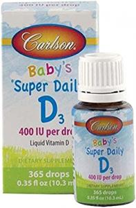 Carlson Labs Carlson Laboratories Super Daily D3 for Baby 400IU Supplement, 10.3  ml, 0.35  Fluid Ounce