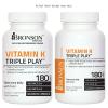Bronson Vitamin K Triple Play 550mcg (Vitamin K2 MK7 / Vitamin K2 MK4 / Vitamin K1) 180 Capsules